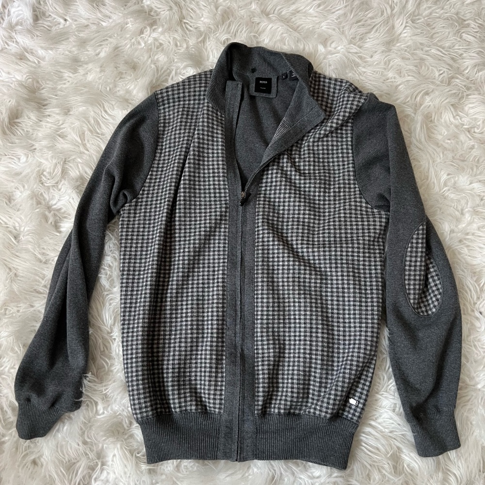 Hugo boss tailored fit zip cardigan